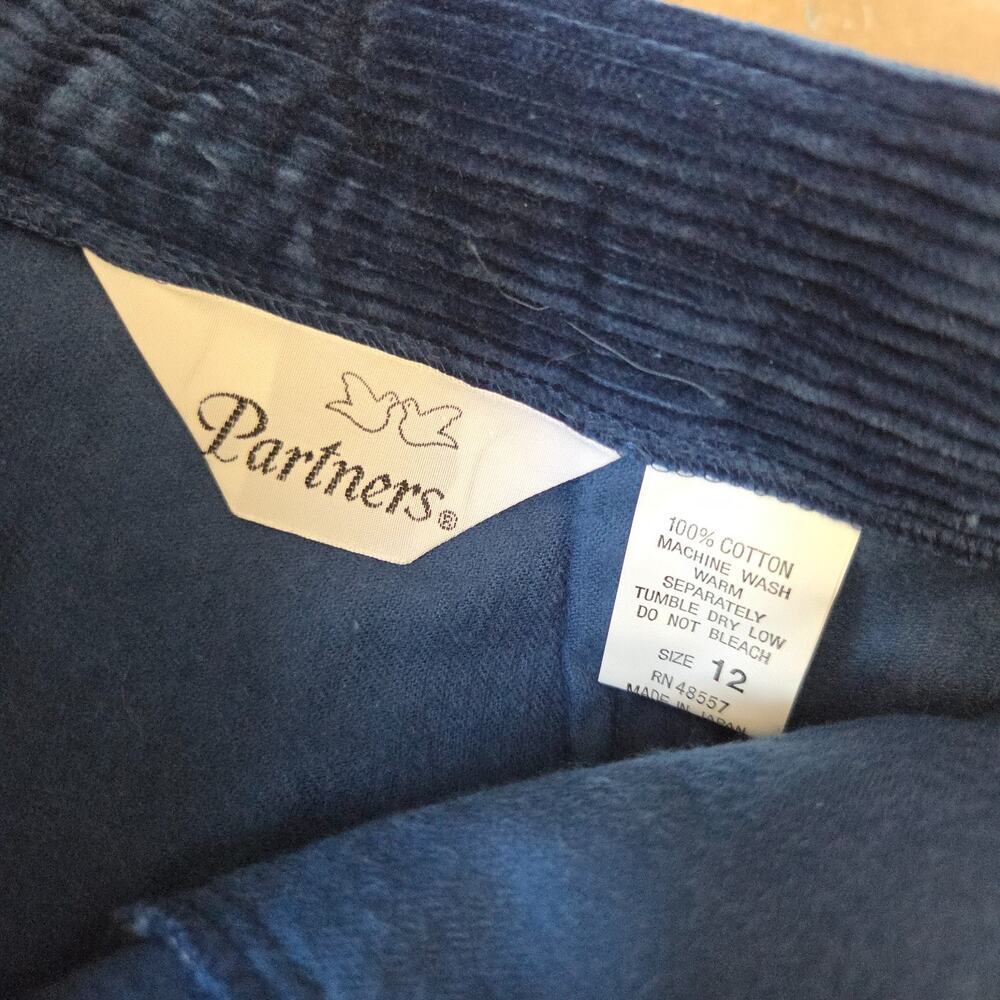 Vintage 80's High Rise Corduroy Shorts Size S M Blue NWT Deadstock Academia - Picture 6 of 7
